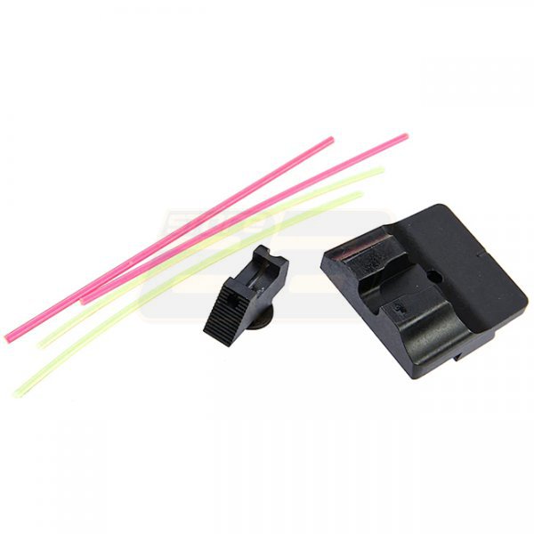 GunsModify Marui / WE G-Series GBB W Style Steel CNC Fiber Optic Sight Set