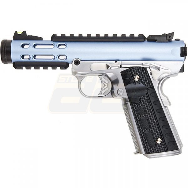 WE Galaxy 1911 Gas Blow Back Pistol Silver Frame - Blue