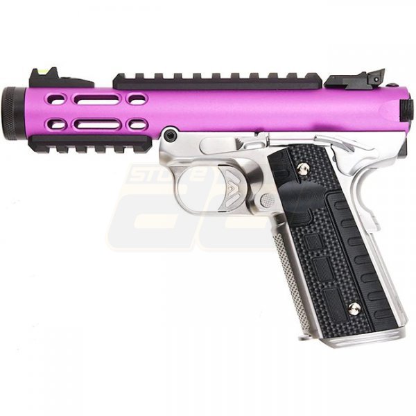 WE Galaxy 1911 Gas Blow Back Pistol Silver Frame - Purple