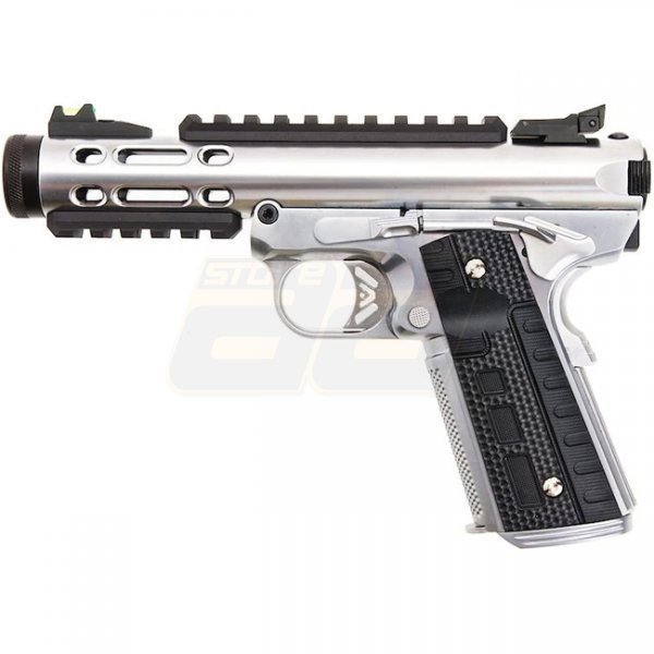 WE Galaxy 1911 Gas Blow Back Pistol - Silver Slide & Silver Frame