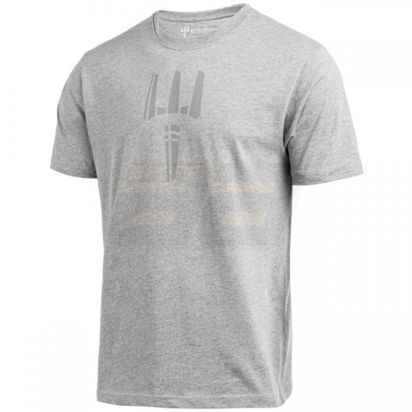 Pitchfork Trident Print T-Shirt - Heather Grey - 2XL