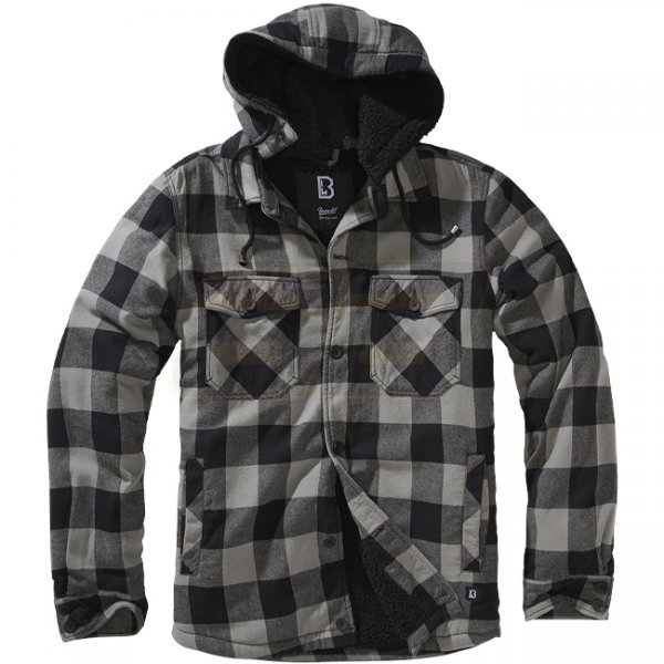 Brandit Lumberjacket Hooded - Black / Charcoal - 5XL