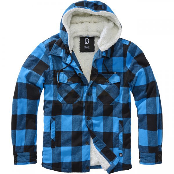 Brandit Lumberjacket Hooded - Black / Blue - 6XL