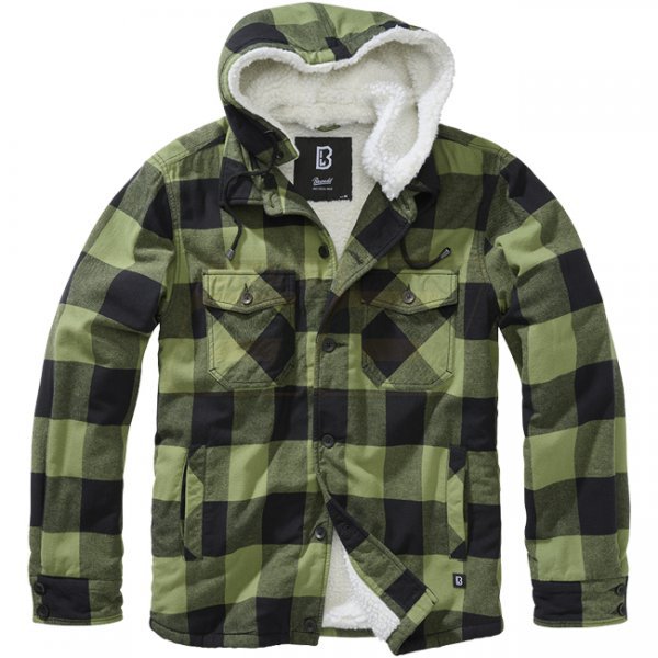 Brandit Lumberjacket Hooded - Black / Olive - 6XL