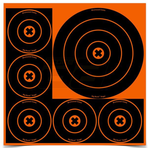 Birchwood Casey Big Burst 8 Inch & 4 Inch Bulls-Eye Target 3 Sheets