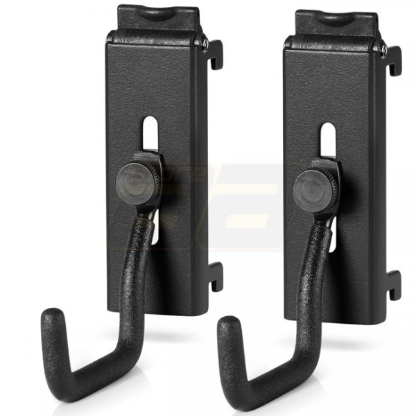 Savior Equipment Wall Rack System Adjustable J-Hook 2 Pack - Black