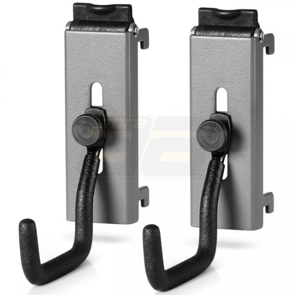 Savior Equipment Wall Rack System Adjustable J-Hook 2 Pack - Grey