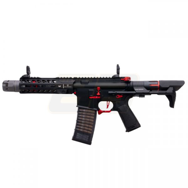 Cyma Strike Industries AR Strike Raider PDW Gas Blow Back Rifle 7 Inch - Black / Red