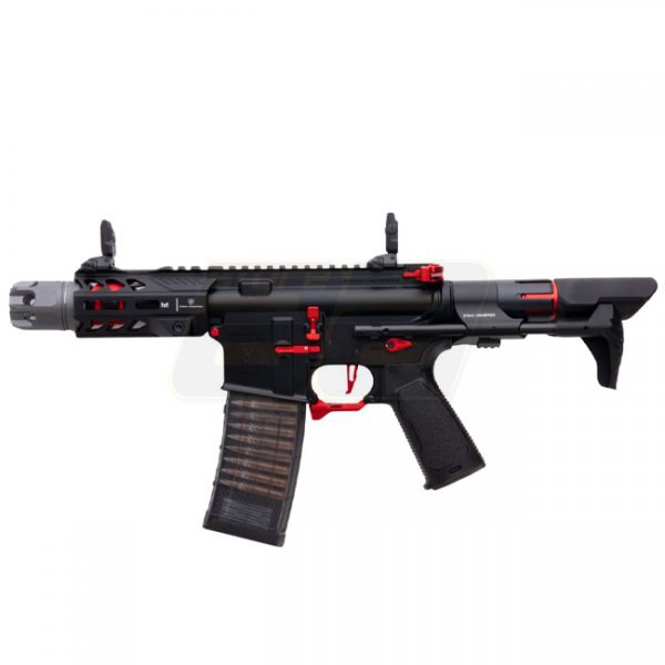 Cyma Strike Industries AR Strike Raider SBR Gas Blow Back Rifle 4 Inch - Black / Red