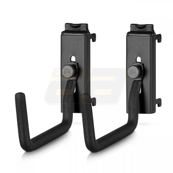 Savior Equipment Wall Rack System Adjustable J-Hook Large 2 Pack - Black