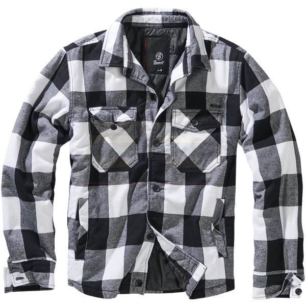 Brandit Lumberjacket - White / Black - S