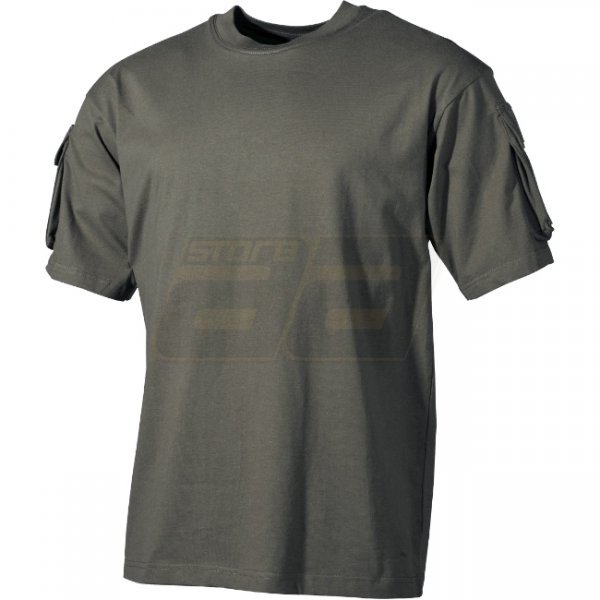 MFH Tactical T-Shirt Sleeve Pockets - Olive - L