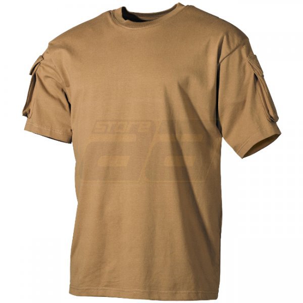 MFH Tactical T-Shirt Sleeve Pockets - Coyote - S