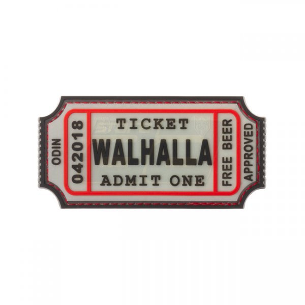 JTG Large Walhalla Ticket Rubber Patch - Glow in the Dark