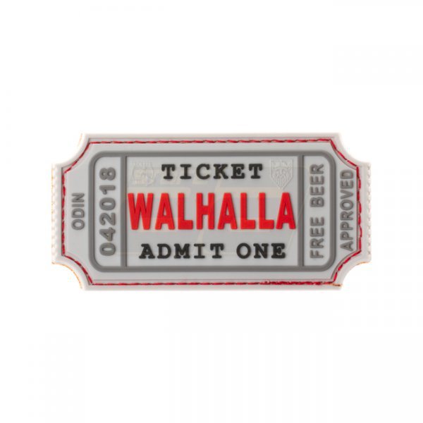 JTG Large Walhalla Ticket Rubber Patch - White