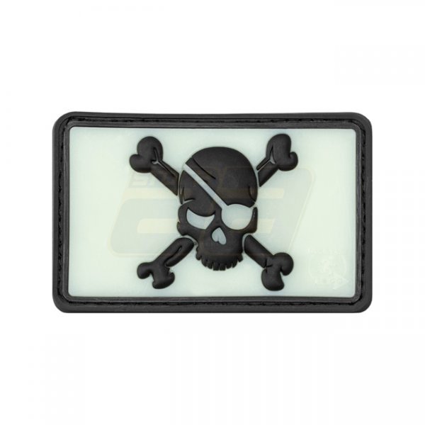 JTG Pirate Skull Rubber Patch - Glow Back