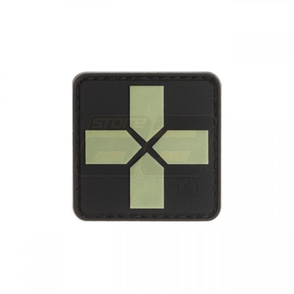 JTG Red Cross Rubber Patch 40mm - Glow in the Dark