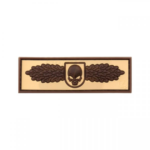 JTG SOF Skull Badge Rubber Patch - Desert