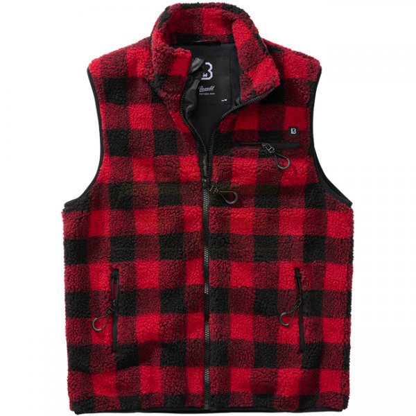 Brandit Teddyfleece Vest Men - Red / Black - M