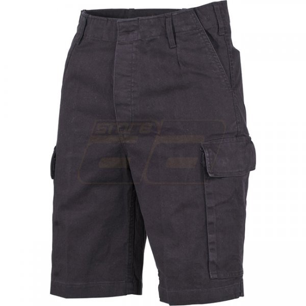 MFH BW Moleskin Bermuda Shorts - Black Stonewashed - S