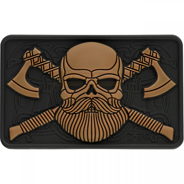 M-Tac Bearded Skull 3D Rubber Patch - Coyote