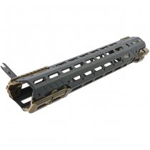 Madbull Strike Industries M4 GBBR / AEG GRIDLOK Handguard 17 Inch Main Body & Sights - Dark Earth