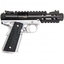 WE Galaxy 1911 Gas Blow Back Pistol Silver Frame - Black