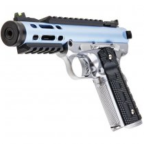 WE Galaxy 1911 Gas Blow Back Pistol Silver Frame - Blue