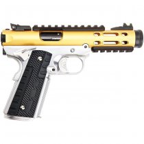 WE Galaxy 1911 Gas Blow Back Pistol Silver Frame - Gold