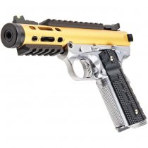 WE Galaxy 1911 Gas Blow Back Pistol Silver Frame - Gold