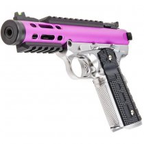 WE Galaxy 1911 Gas Blow Back Pistol Silver Frame - Purple