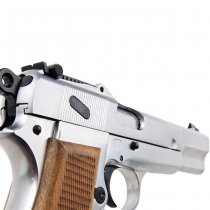 WE Hi-Power MK1 & Stock Gas Blow Back Pistol - Silver