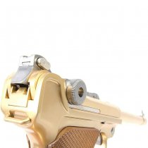 WE P08 6 Inch Gas Blow Back Pistol - Gold