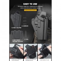 WoSport G-34 Lightweight Kydex Tactical Holster - Black