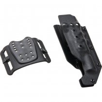 WoSport G17 / G19 / G34 / G45 / VP9 / XDM / PPQ & X300 Flashlight Lightweight Kydex Holster Type-1 - Black