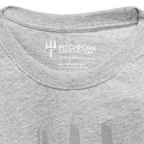 Pitchfork Trident Print T-Shirt - Heather Grey - 2XL