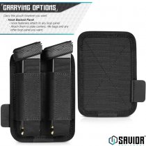 Savior Equipment Pistol Mag Holder 2 Slot - Black