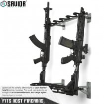 Savior Equipment Rifle Wall Rack 6 Slots - Grey