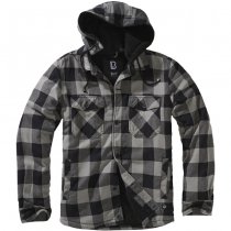 Brandit Lumberjacket Hooded - Black / Charcoal - L