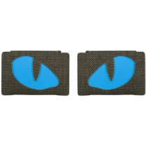 M-Tac Blue Tiger Eyes Laser Cut Patch - Ranger Green