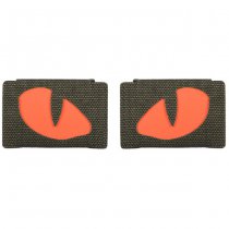 M-Tac Red Tiger Eyes Laser Cut Patch - Ranger Green