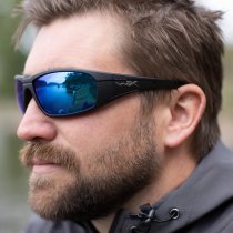 Wiley X WX Boss Captivate Polarized Blue Mirror - Black