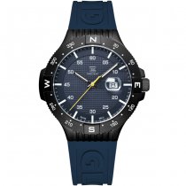 Glock Watch Black Steel Case & Blue Silicone Strap