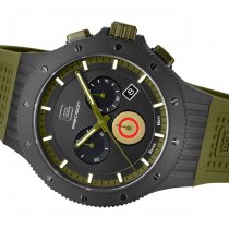 Glock Watch Black Titanium Case & Green Silicone Strap