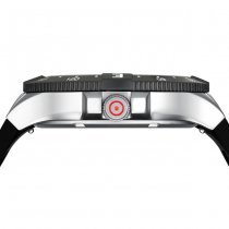 Glock Watch Silver Steel Case & Black Silicone Strap