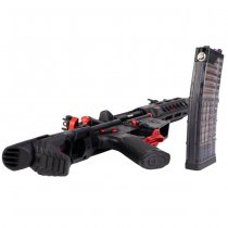 Cyma Strike Industries AR Strike Raider PDW Gas Blow Back Rifle 7 Inch - Black / Red