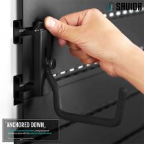 Savior Equipment Wall Rack System Adjustable J-Hook Large 2 Pack - Black