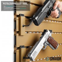 Savior Equipment Wall Rack System Adjustable Pistol & Suppressor Rod 2 Pack - RAL 8000