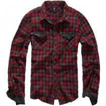 Brandit Checkshirt Duncan - Red / Brown - 2XL