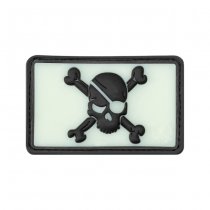 JTG Pirate Skull Rubber Patch - Glow Back